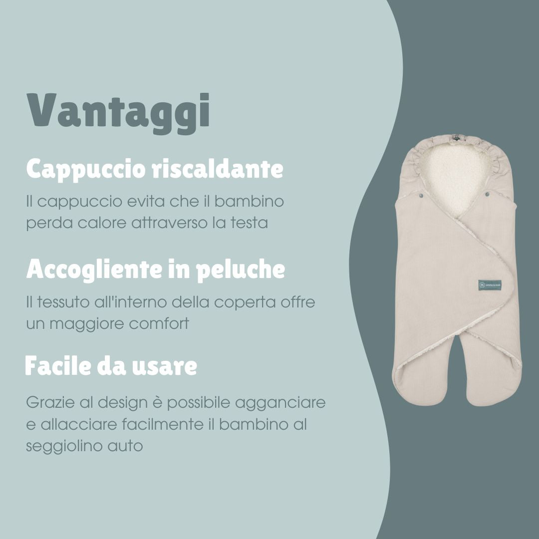 Coperta avvolgente con piedi | Essential Beige