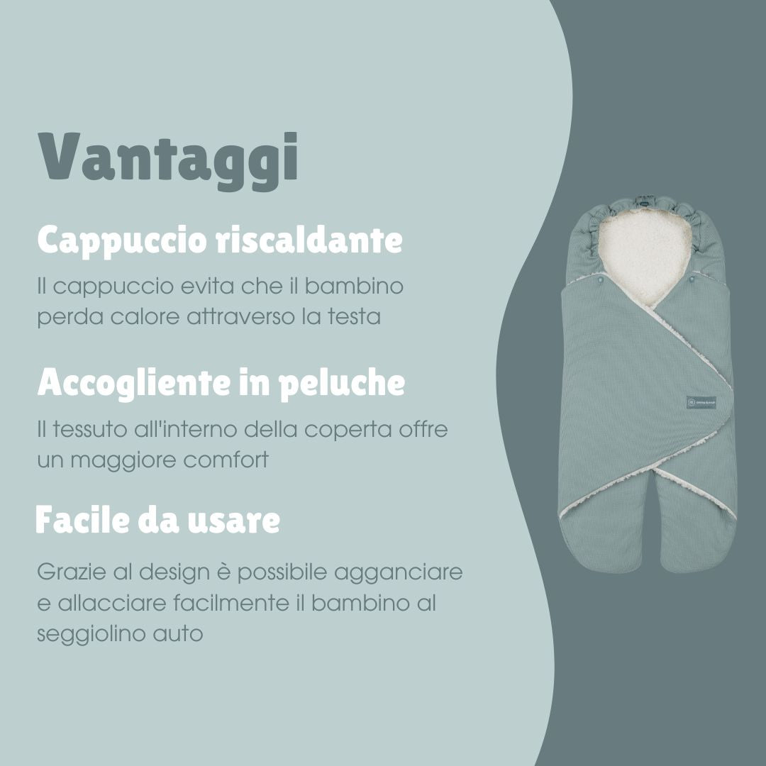 Coperta avvolgente con piedi | Essential Menta