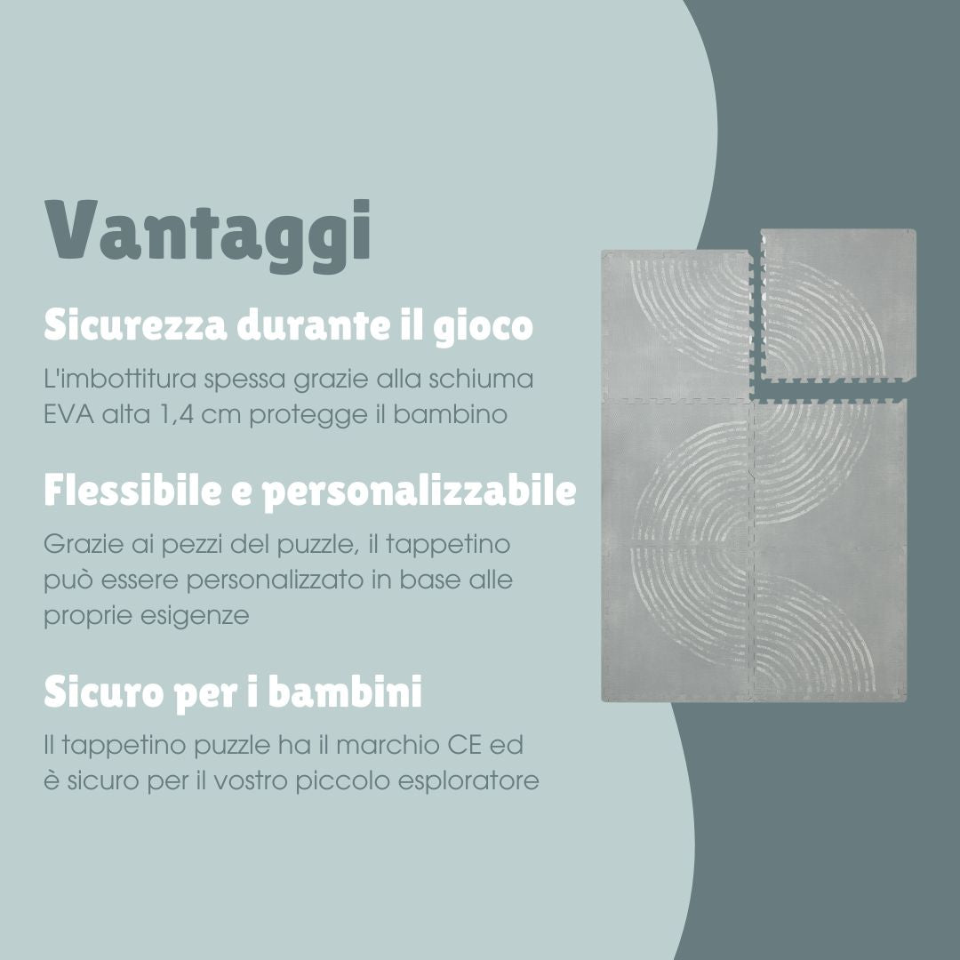 Tappeto puzzle | Onda Grigio