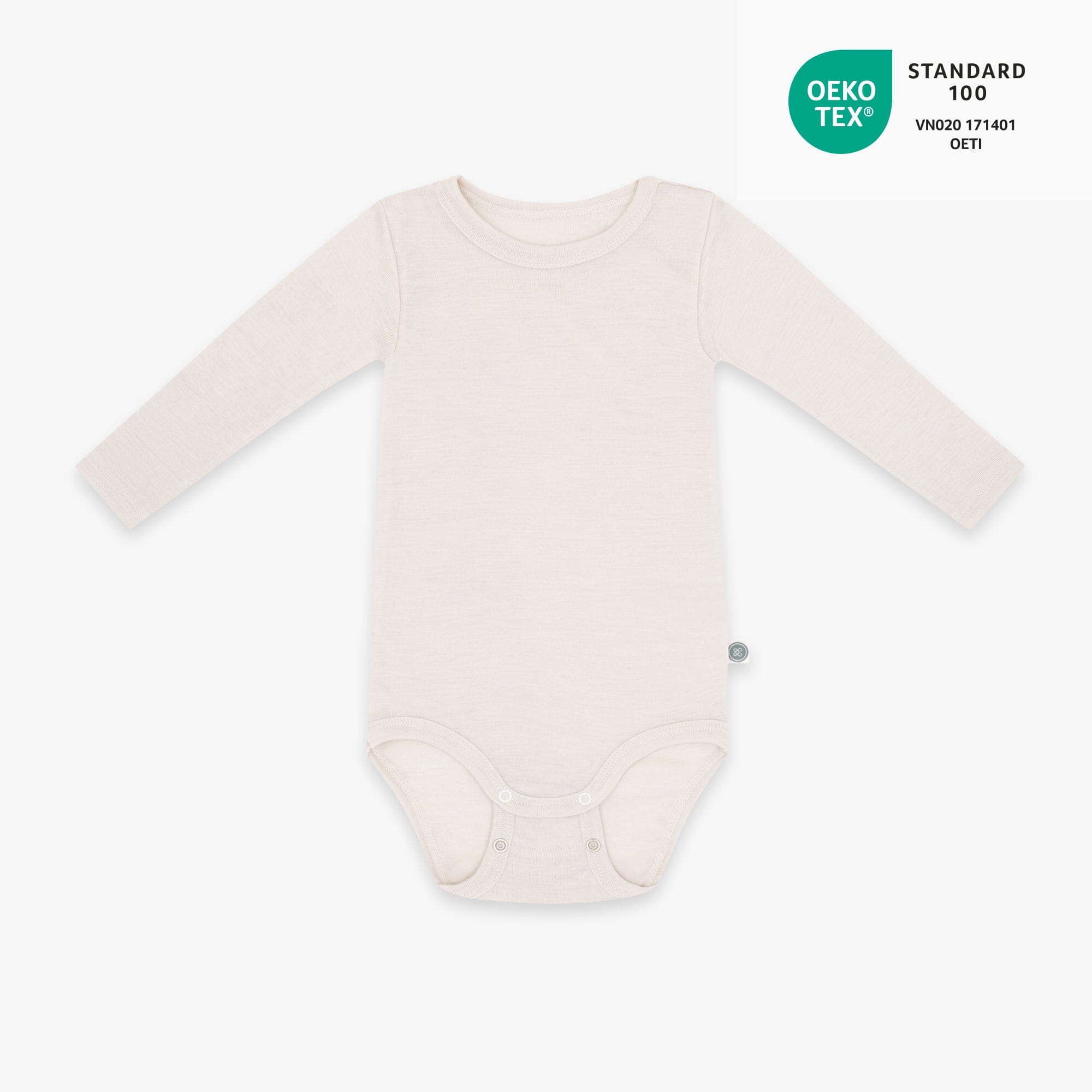 Body a maniche lunghe in lana-seta | Essential Beige