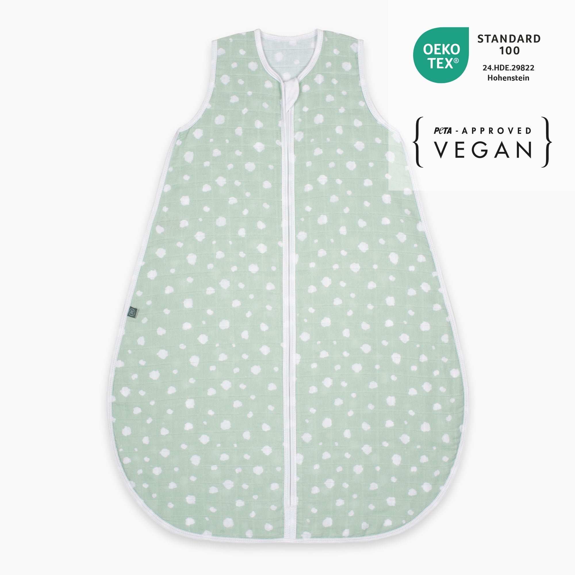 Sacco nanna in mussola 0.5 TOG | Pois Menta