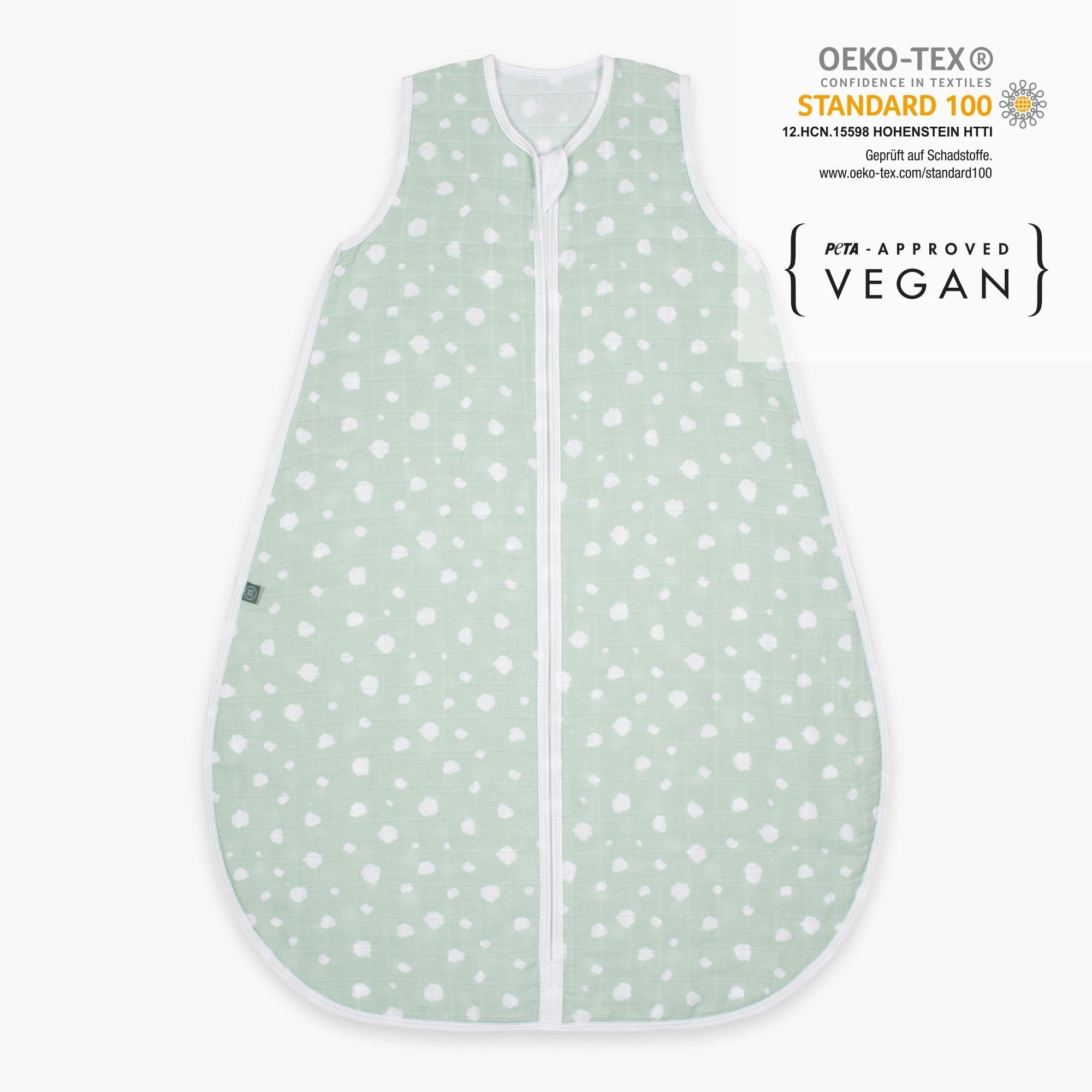 Sacco nanna in mussola 0.5 TOG | Pois Menta